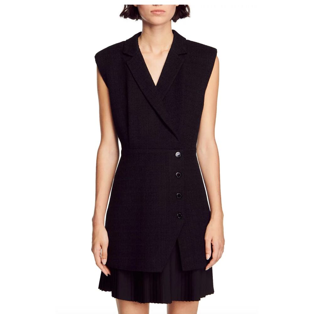 Sandro Alexandrie Dress Pleated Hem  Size 36 FR (US 4)